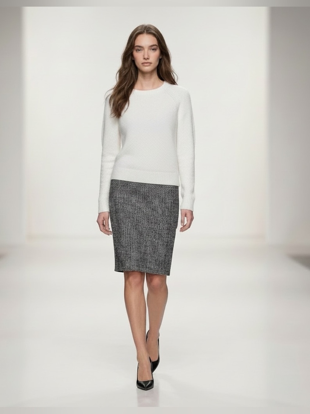 Liverpool Los Angeles White Whisper Knit Pencil Skirt Size 4